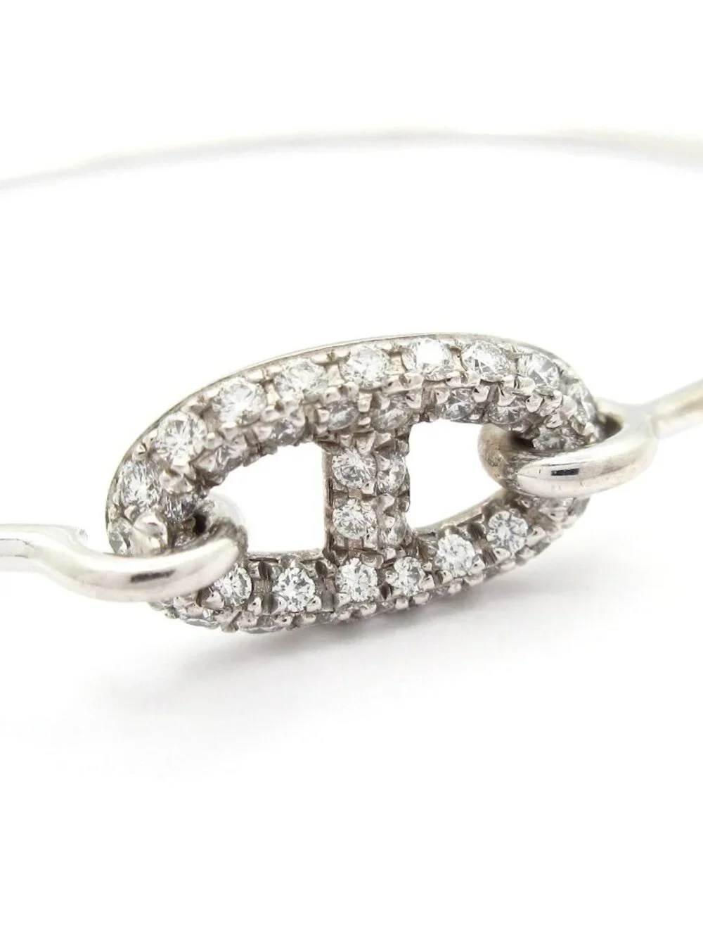 Hermes Bracelet Chaine D'ancre Ronde 18k White Gold Diamond